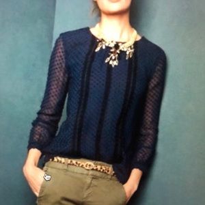 J Crew Lace Trim Swiss Dot Top
